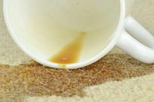  spilled coffee stain on a carpet