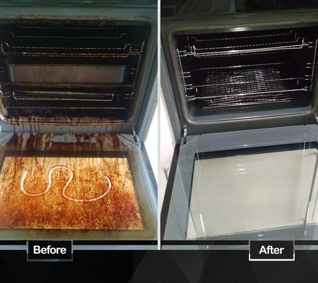 before and after oven cleaning for end of tenancy